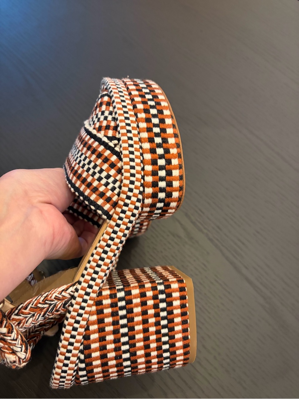 Chloe Odina Braided-Straps Cotton Platform Sandals - Picture 12 of 16